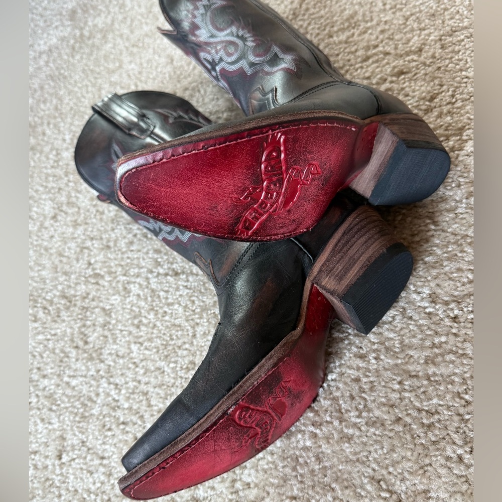 freebird Brown Leather Western Heeled Boots - Picture 8 of 8